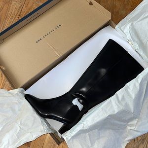 GH Bass Ladies Caroline Heeled Riding Boots - Extended Calf - 8.5 M - black